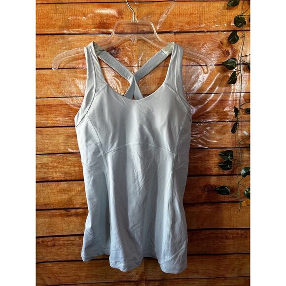 LULULEMON Push Your Limits Sz 6 Mint Green Criss Cross Back Tank Top - Picture 1 of 9